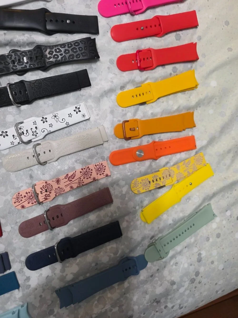 Samsung Galaxy Watch 5 6 7 Bands Lot Silicone Elastic Floral Various Colors